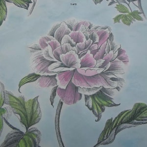 Designers Guild "Kaori" Pink and Blue Printed Cotton Fabric, Floral Pattern From Jane Hall Design