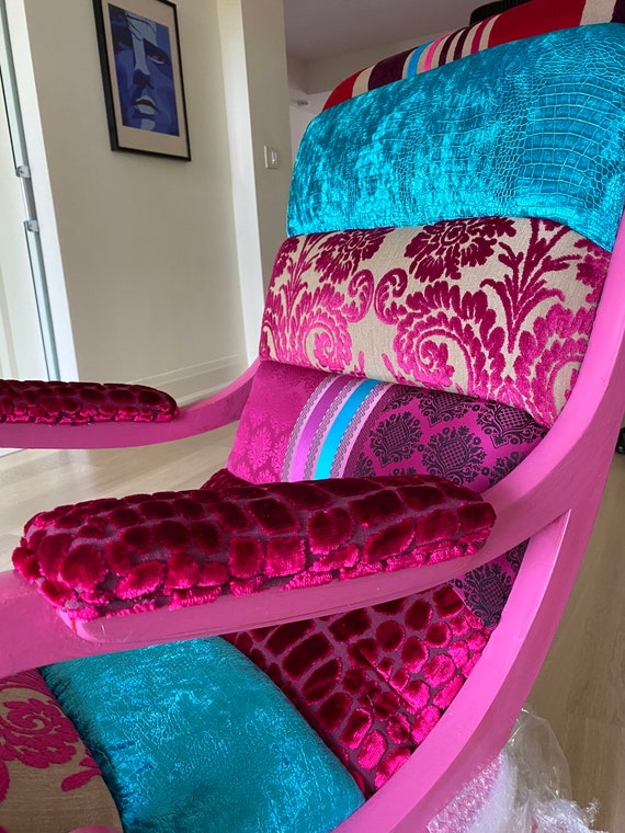 Magenta velvet chair hot sale