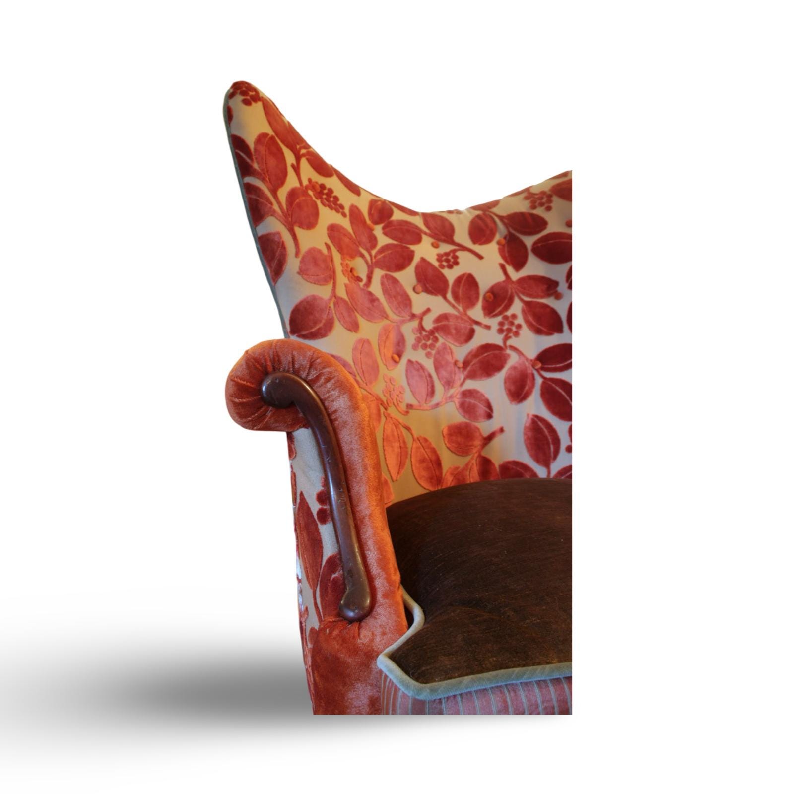 Upcycled, Antique Upholstered Fan Back Chair, Bohemian Style Upcycled, Antique Upholstered Fan Back Chair, Bohemian Style