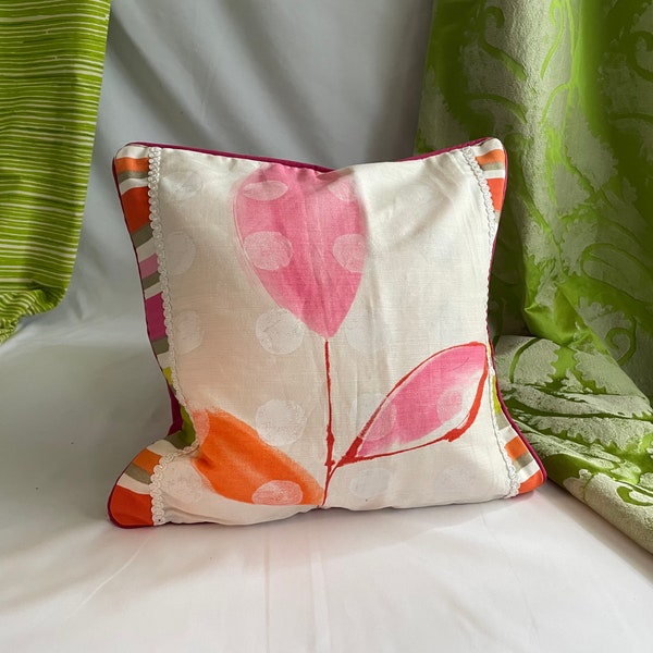 Pink Orange Pillows Etsy