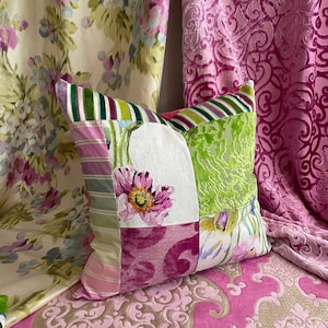 Designers Guild Pavot Kissenbezug: Samt in Mauve, Lila und Grün