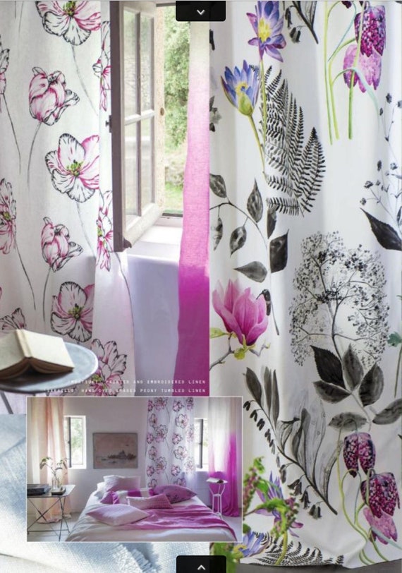 Pink grey 2024 curtain fabric