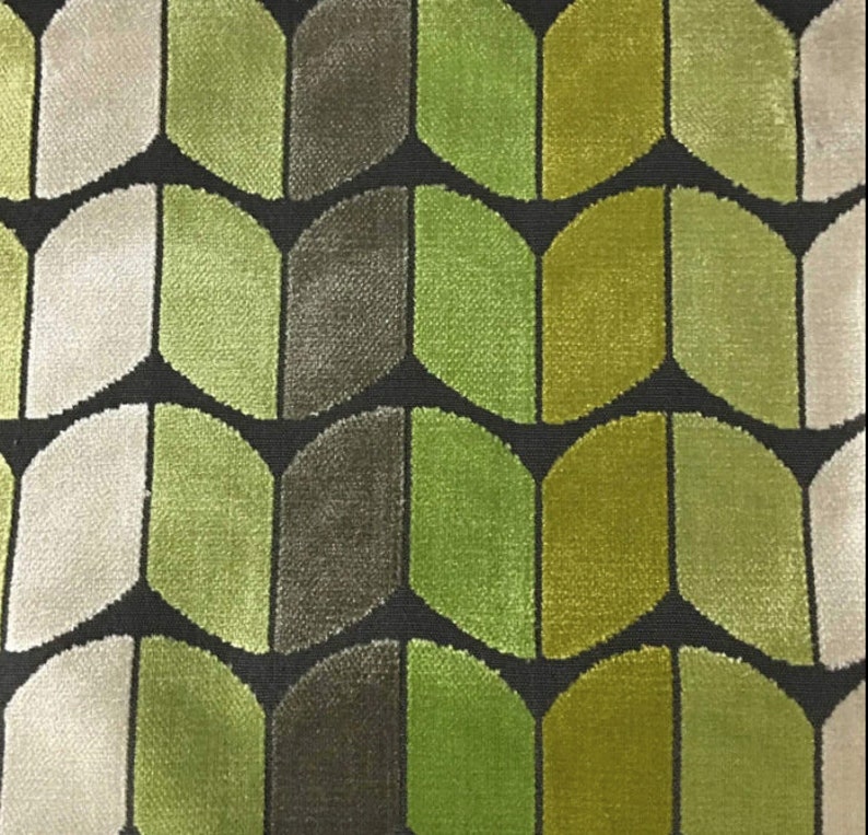 Robert Allen Fabric Lime Green and White Velvet Upholstery Etsy