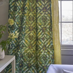 Designers Guild “PARQUET BATIK FOREST”  Green-Printed Cotton - From Jane Hall Design