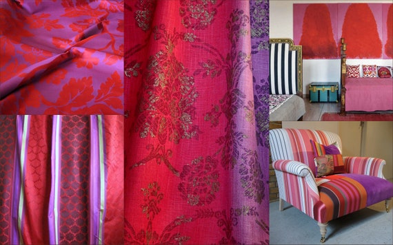 Designers Guild Sukamala Cherry Red And Purple Etsy Designers Guild Sukamala Cherry Red And Purple Etsy