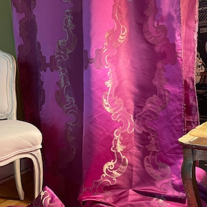 Designers Guild Purple Woven Silk Jacquard Curtain Fabric, Upholstery Fabric, From Jane Hall Design