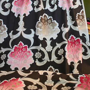 Designers Guild Fabric, &quot;Rasterelli&quot; Rosa Schwarz Rosa Baumwolldruck, Cut Samt, Vorhangstoff, Möbelstoff, By Jane Hall Design