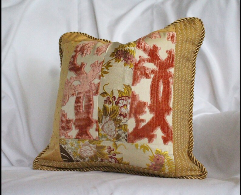 Robert Allen Fabric Orange and Pink Velvet Upholstery Etsy