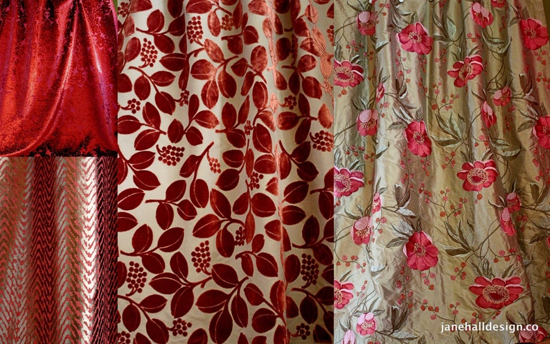 Jab Terracotta and Metallic gold Printed Linen Fabric,Herringbone Pattern From Jane Hall Design