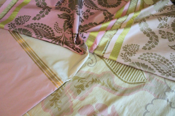 Pink and gold curtain fabric online