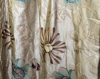 Designers Guild “Amalienborg” Blue -Taupe- Embroidered Silk-Home Decor- Upholstery Fabric,  From Jane Hall Design