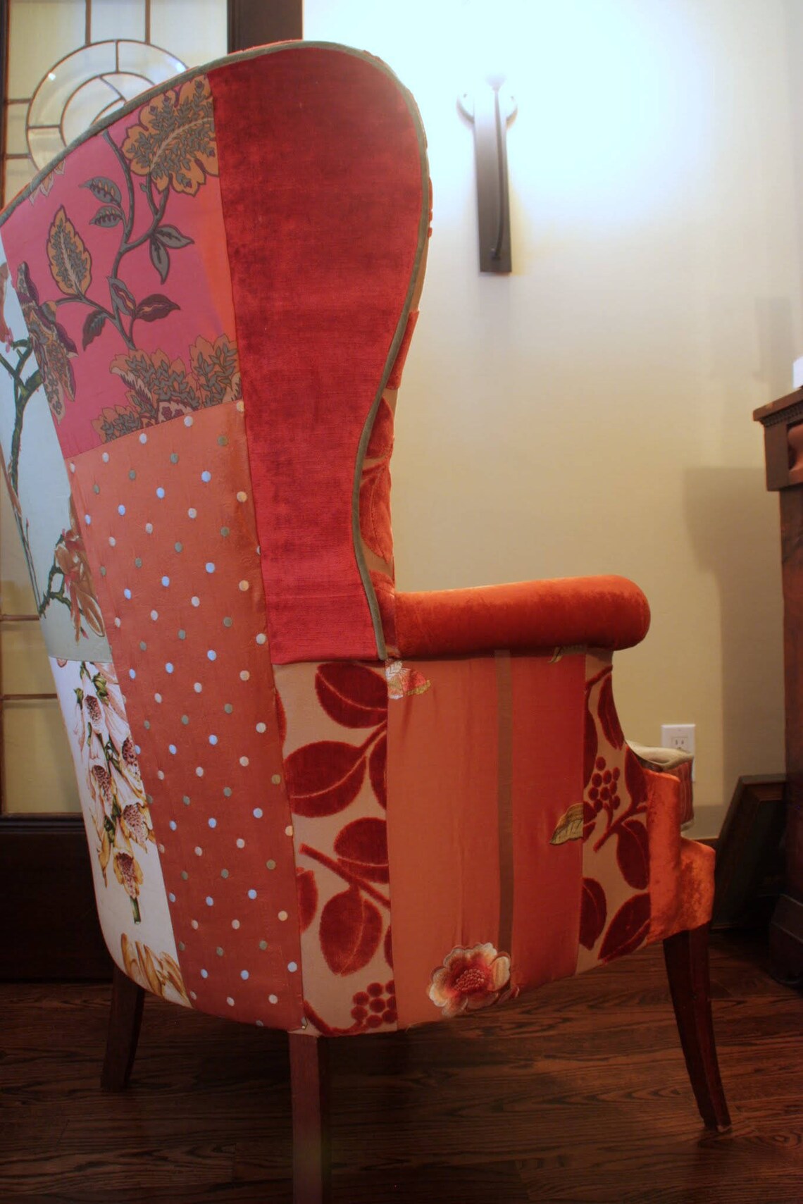 Upcycled Antique Upholstered Fan Back Chair Bohemian Style Etsy