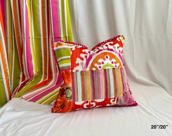 Handbuch Canovas “Daya” Boho-Stil, bestickter Leinen Kissenbezug, von Jane Hall Design
