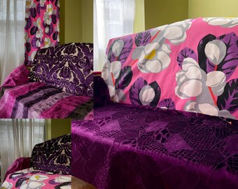 Upcycled Antique Loveseat: Designers Guild Flamingo Park Velvet