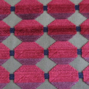 Sanderson Red And Purple-Velvet Fabric, From Jane Hall Design