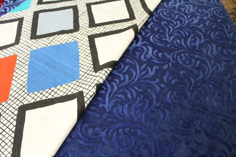 Maxwell Fabric Cobalt Blue Cut Velvet Upholstery Fabric Etsy