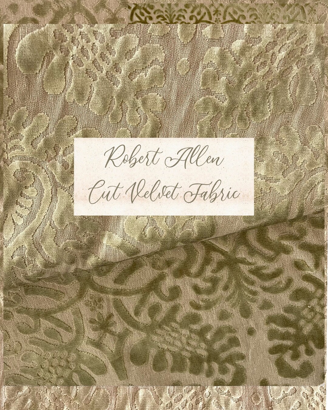 Robert Allen Green Chenille Damask Pattern Upholstery Etsy