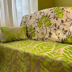 Designers Guild- “Whitewell” Printed Silk, Green and Taupe -Brown- Curtain- Home Decor Fabric-From Jane Hall Design