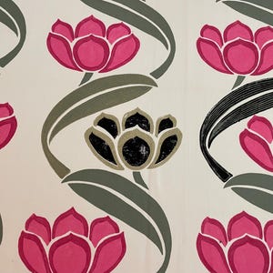 Designers Guild Fabric- &quot;Madison&quot; Rosa Weiß Schwarz Baumwolle Druck, Vorhangstoff, Möbelstoff, Jane Hall Design