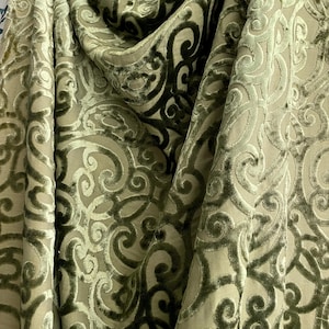 Designers Guild Darly-Rochester Moss Embossed Velvet Fabric