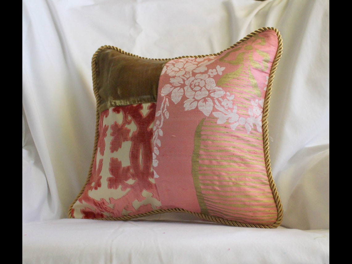 Robert Allen Fabric Orange and Pink Velvet Upholstery Etsy