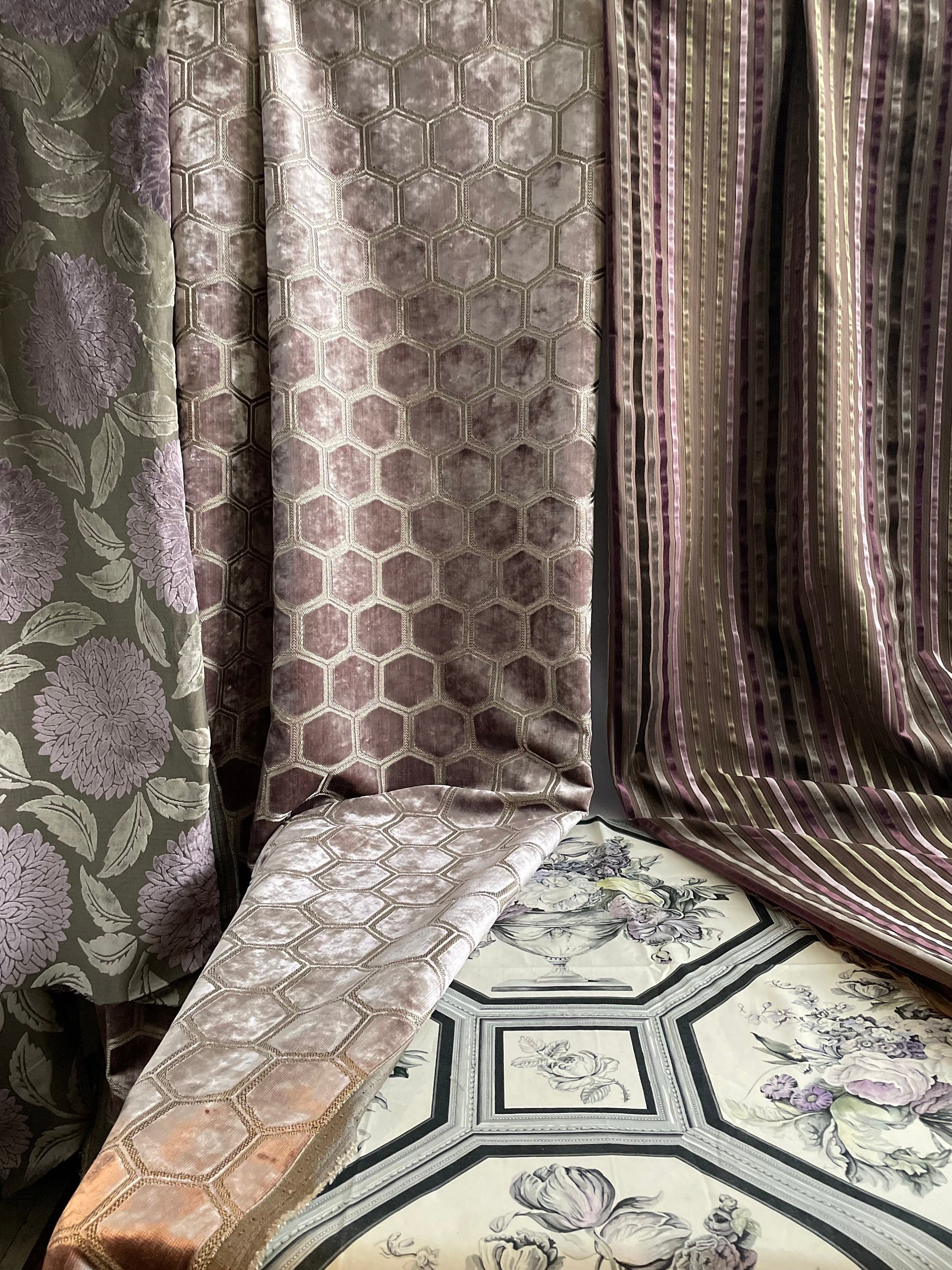 Zoffany rossini Grey and Purple Stripe Cut Etsy Canada