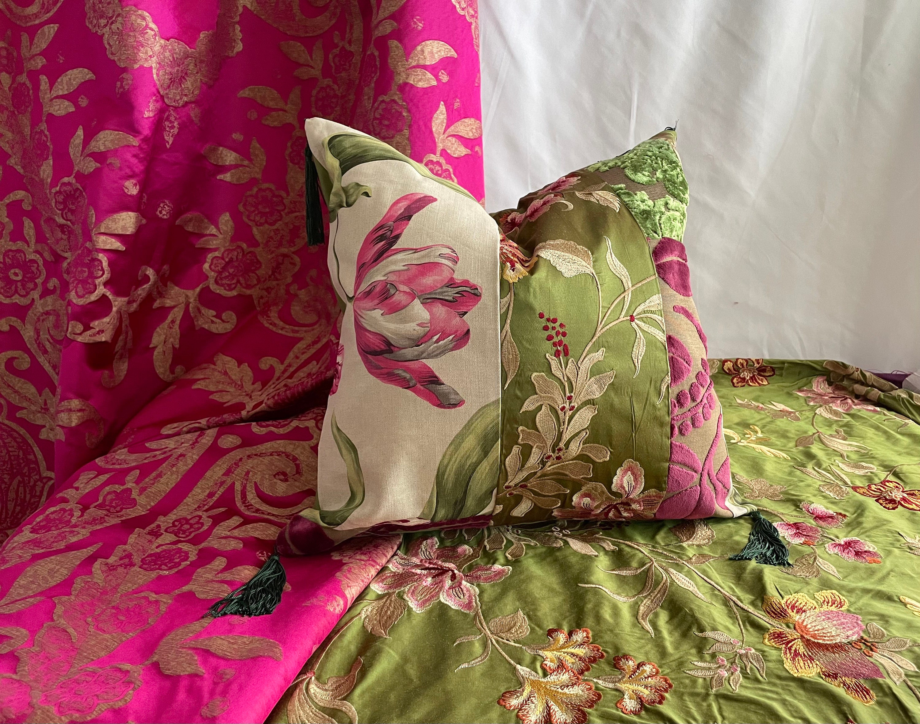 20”/20” Designers Guild “greville” Velvet and Pierre Frey Printed