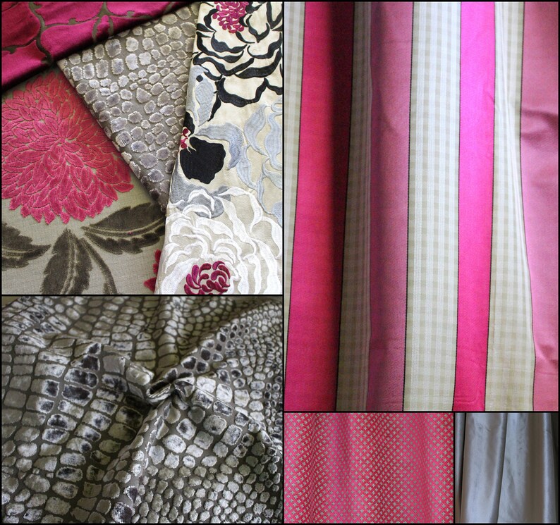 Pink Striped Upholstery Fabric From Jane Hall Design Jab White Grey Woven Jacquard