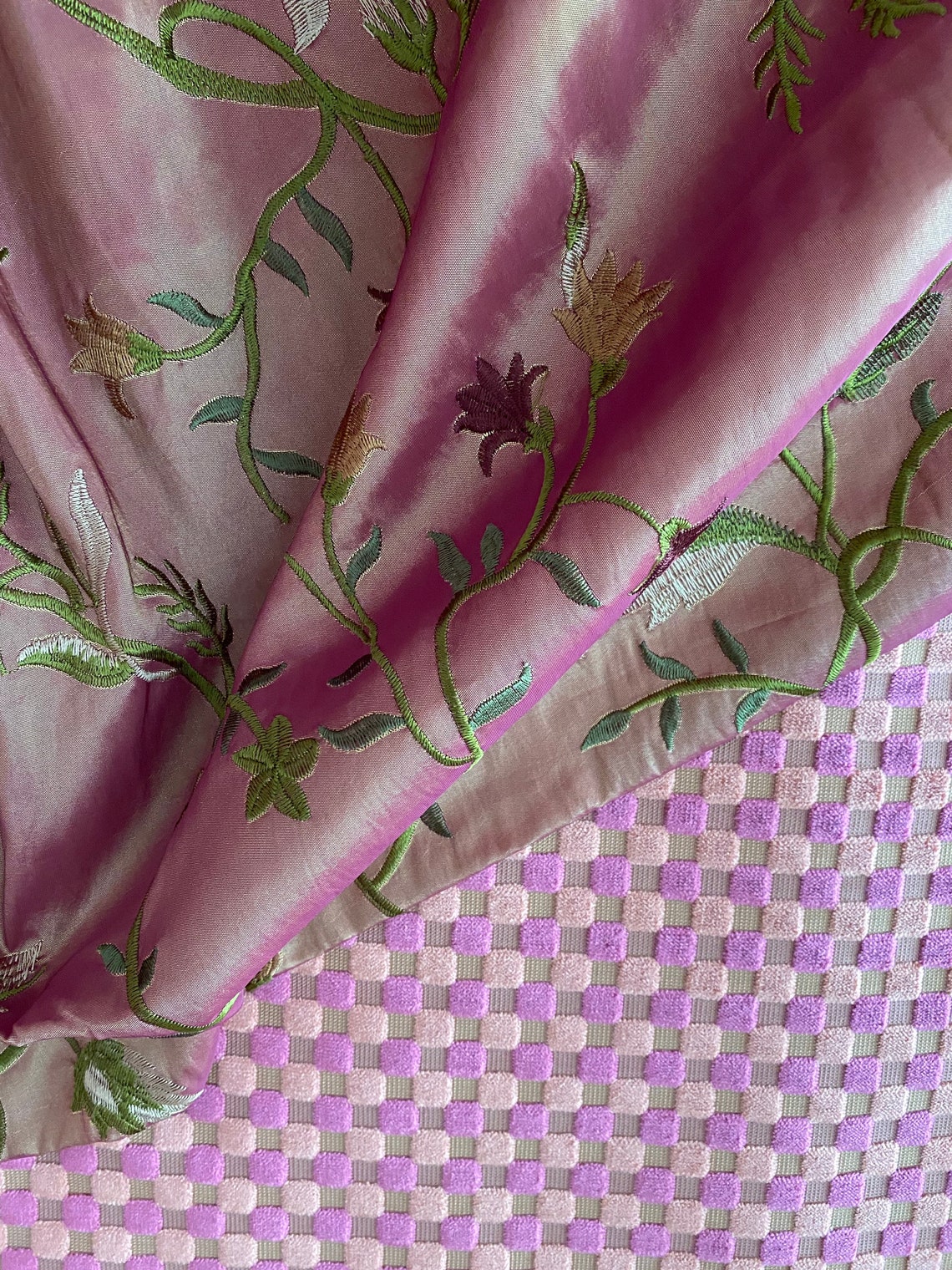 Robert Allen Fabric Orange and Pink Velvet Upholstery Etsy