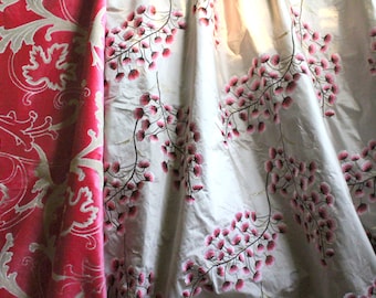 Designers Guild Fabrics  Royal Collection&quot; Tulip Tree&quot;, Embroidered Silk Satin, Curtain, Upholstery Fabric, From Jane Hall Design