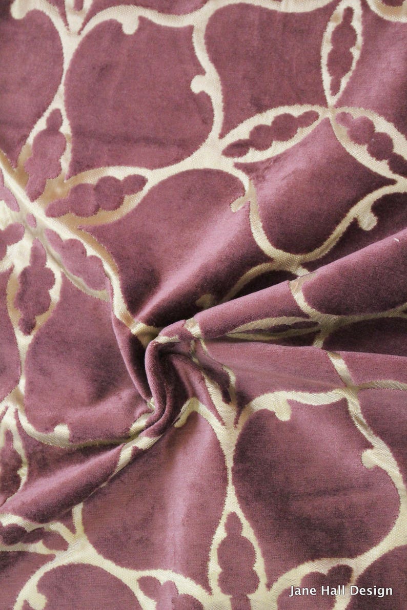 Harlequin Purple Cut Velvet Upholstery Fabric 54 X Etsy