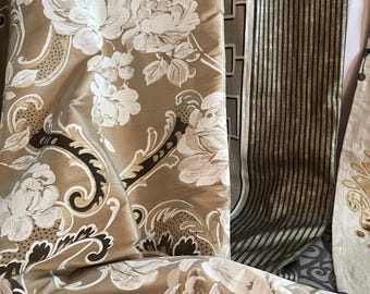 Designers Guild Magdalena sidentyg: Taupe & vit heminredning