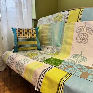 Designers Guild- Quilted Fabric- Aqua- Green-Velvet- Cotton-from Jane Hall Design