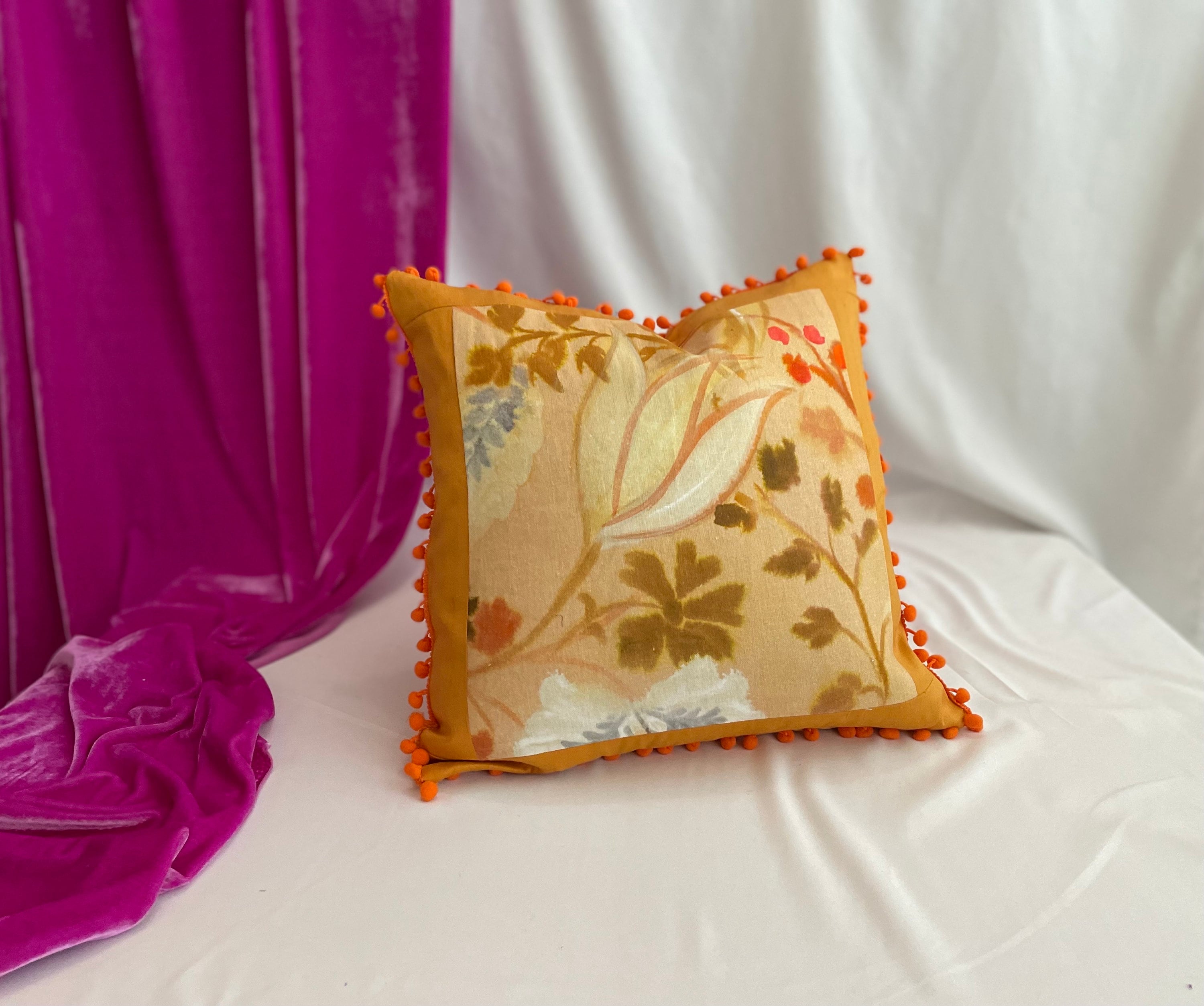 18 18 designers Guild GIRADON CORAL Style Decorative Pillow Covers Yellow Pink and Coral Linen Fabrics by Jane Hall Design Etsy Canada