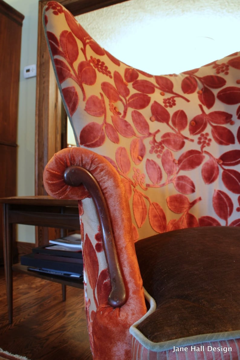 Upcycled Antique Upholstered Fan Back Chair Bohemian Style Etsy