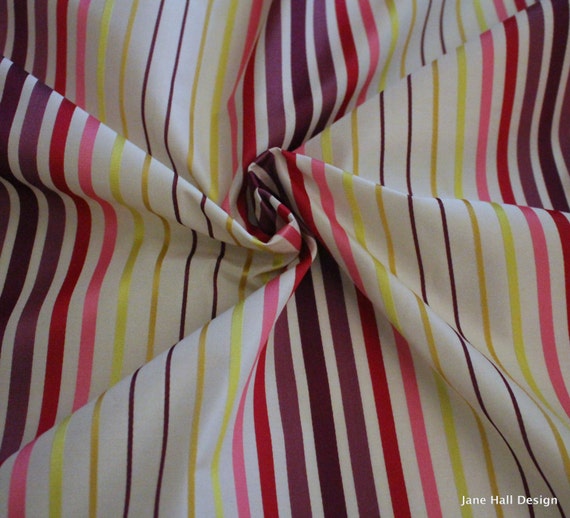 Stunning Designer Striped Velvet Upholstery Fabric RED WINE