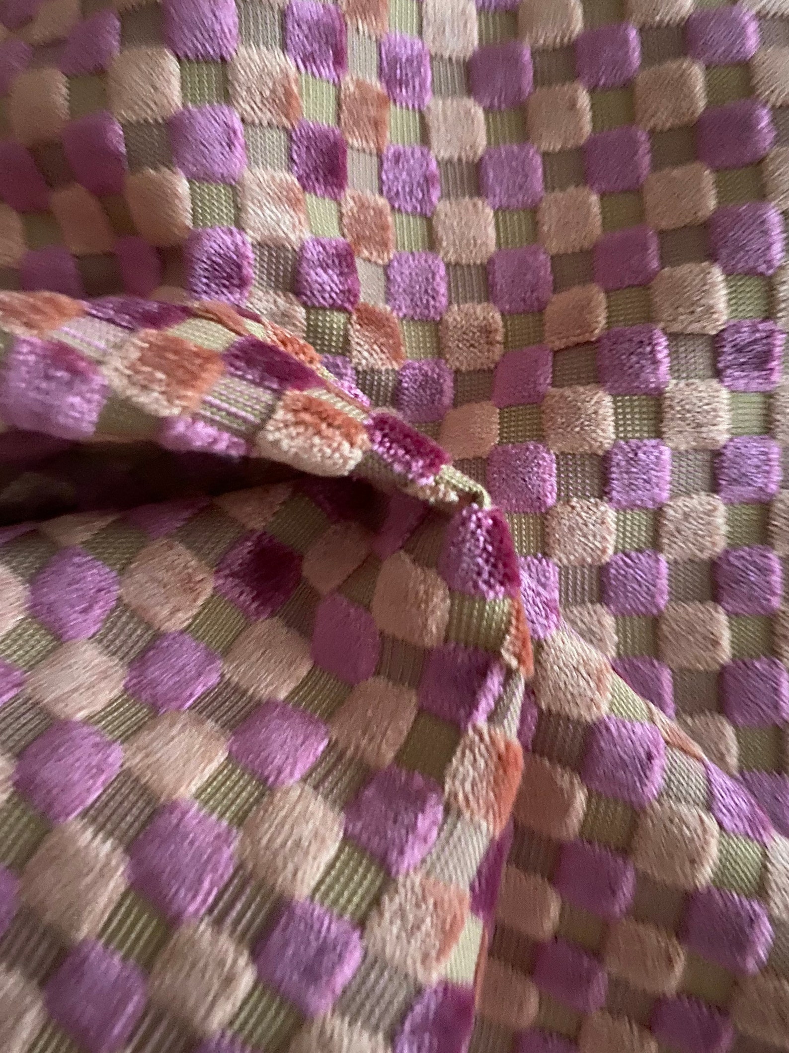 Robert Allen Fabric Orange and Pink Velvet Upholstery Etsy