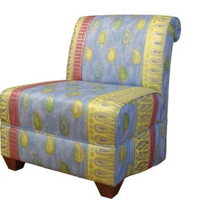 Designers Guild Fabric “Karavai” Blue-Green- Printed Linen- Stripe-Curtain- Upholstery Fabric, From Jane Hall Design