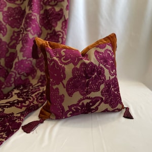 20&quot;/20&quot; Designers Guild-gesneden fluwelen boho-stijl gewatteerde decoratieve kussensloop, van pruimpaars en koperfluweel