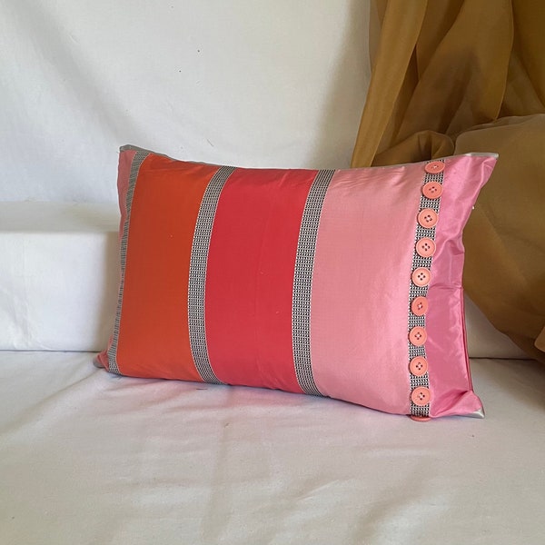 Pink Striped Pillow Etsy