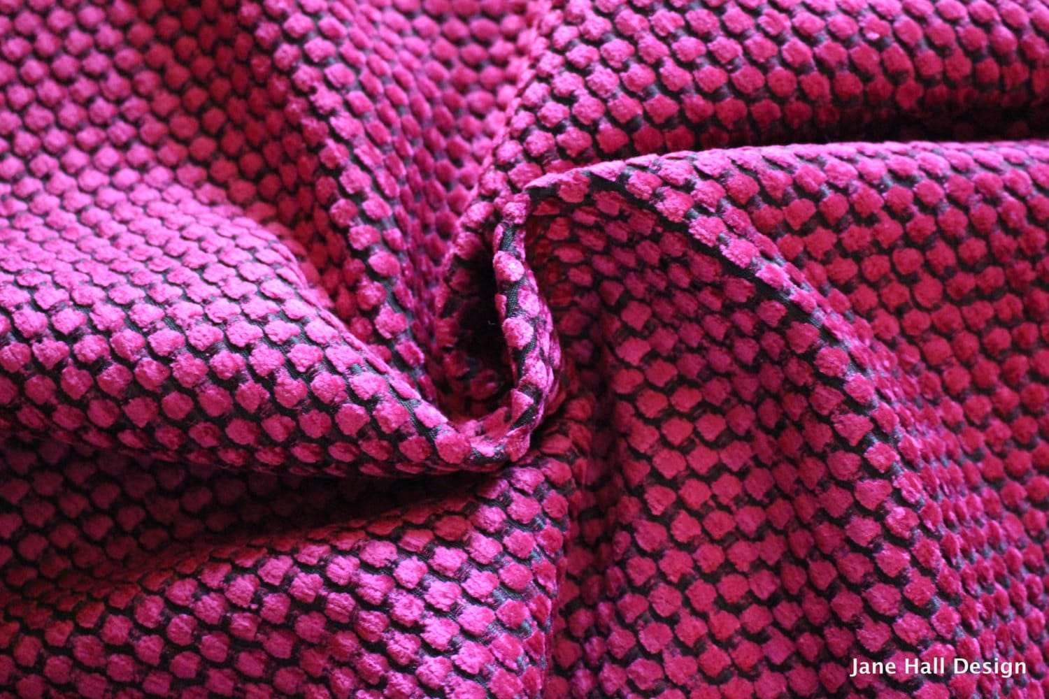 Designers Guild Brescia Black and Pink Cut | Etsy