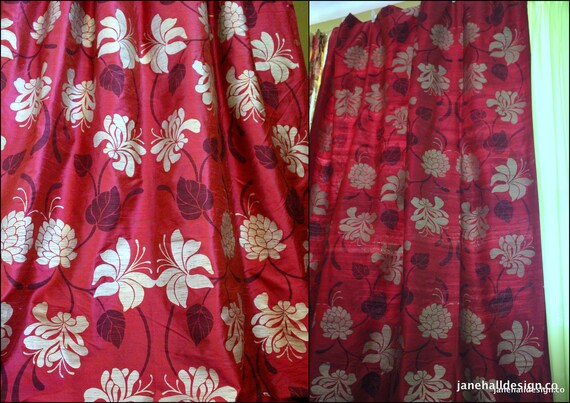 54x96 Curtain Panels Roma Silk Fabric In Purple Etsy