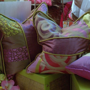 Bohemian Purple & Green Velvet Pillow Cover: Designer Jane Hall