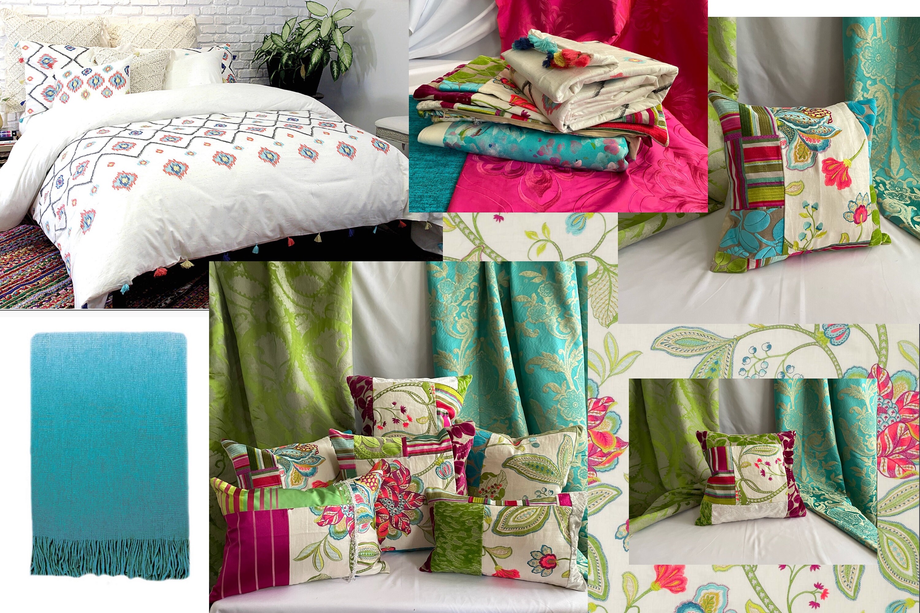 6 Pieces Bohemian Style Bedding Set Duvet Cover Shams
