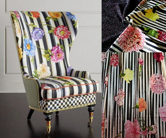 Upcycled Upholstered Vintage Chair Repurposed in Pink Black - Etsy