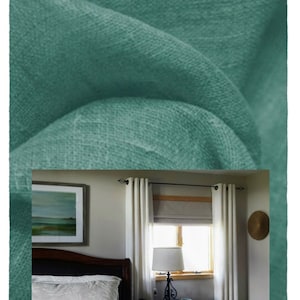 Window Curtains - Linen drapery curtain panels 24&quot; or 50&quot; wide x 63, 84, 90, 96, 108 & 120&quot; L.  Custom Window treatments. Pure Linen Murmur