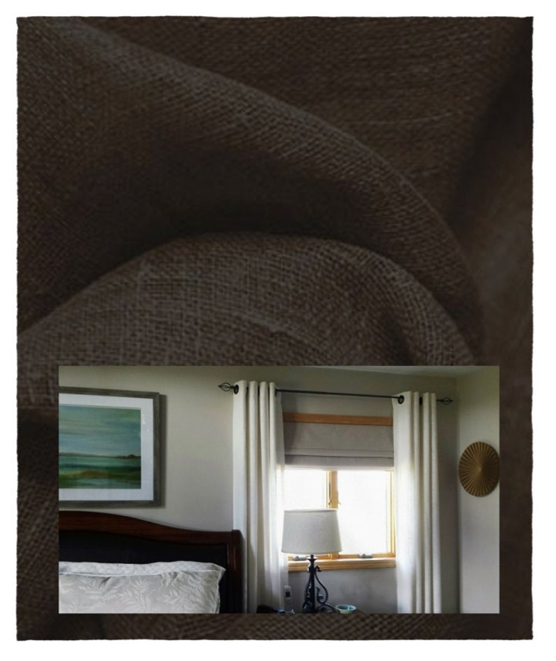 96 Window Curtains 90 84 Pure Linen Chocolate 108 /& 120 L Custom Window Treatments Linen drapery curtain panels 24 or 50 W x 63