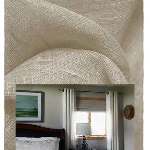 Curtain Panels - Linen drapery curtain panels 24" or 50" wide x 63, 84, 90, 96, 108 & 120" long.  Custom Window treatments. Pure Linen Dove.