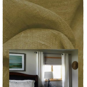 Window Curtains -Linen drapery curtain panels 24&quot; or 50&quot; wide x  63, 84, 90, 96, 108 & 120&quot; long. Custom Window treatments. Pure Linen Palm.