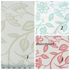 Window Curtains - Pair of drapery curtain panels 24&quot; or 50&quot; wide x 63, 84, 90, 96, 108 & 120&quot; long.  Custom Window Treatments. Lovebirds.